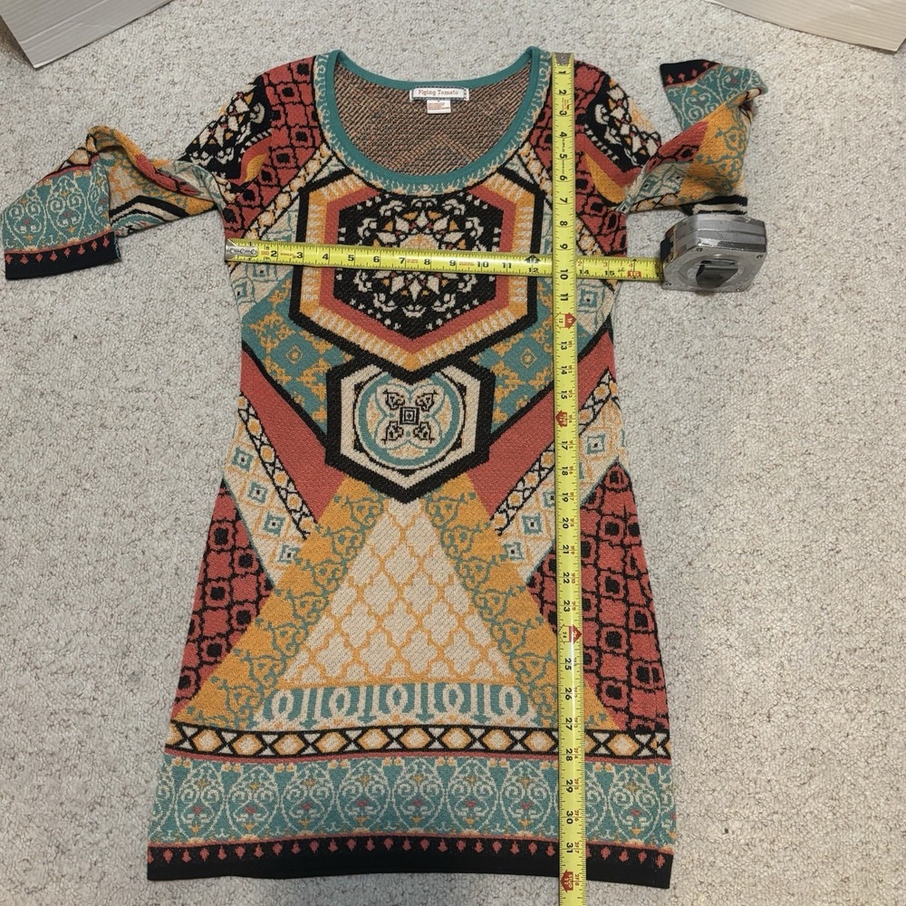 Flying Tomato Graphic Sweater Dress Women's Size Medium Geometric -see Pics - Picture 5 of 5